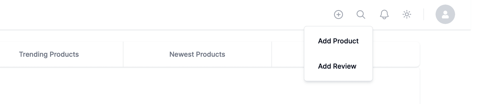 New quick action buttons in header